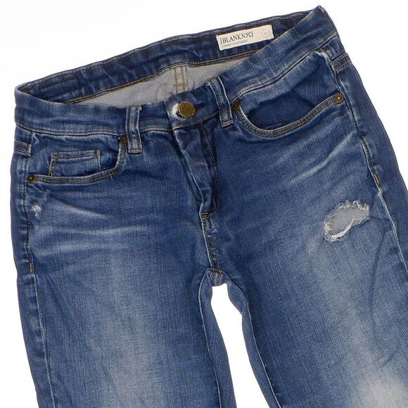 Blanknyc Jeans Womens 27 Skinny Blue Rip Repair Distressed Denim Measure 27 x 29 - Picture 7 of 12